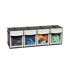 Plasdent 4-Bin Unit  - White Frame (23 ⅝" W x 8"H x 6 ½"D)